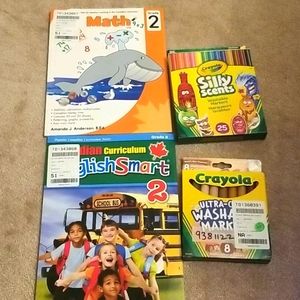 Canadian Curriculum Grade 2 workbooks + markers